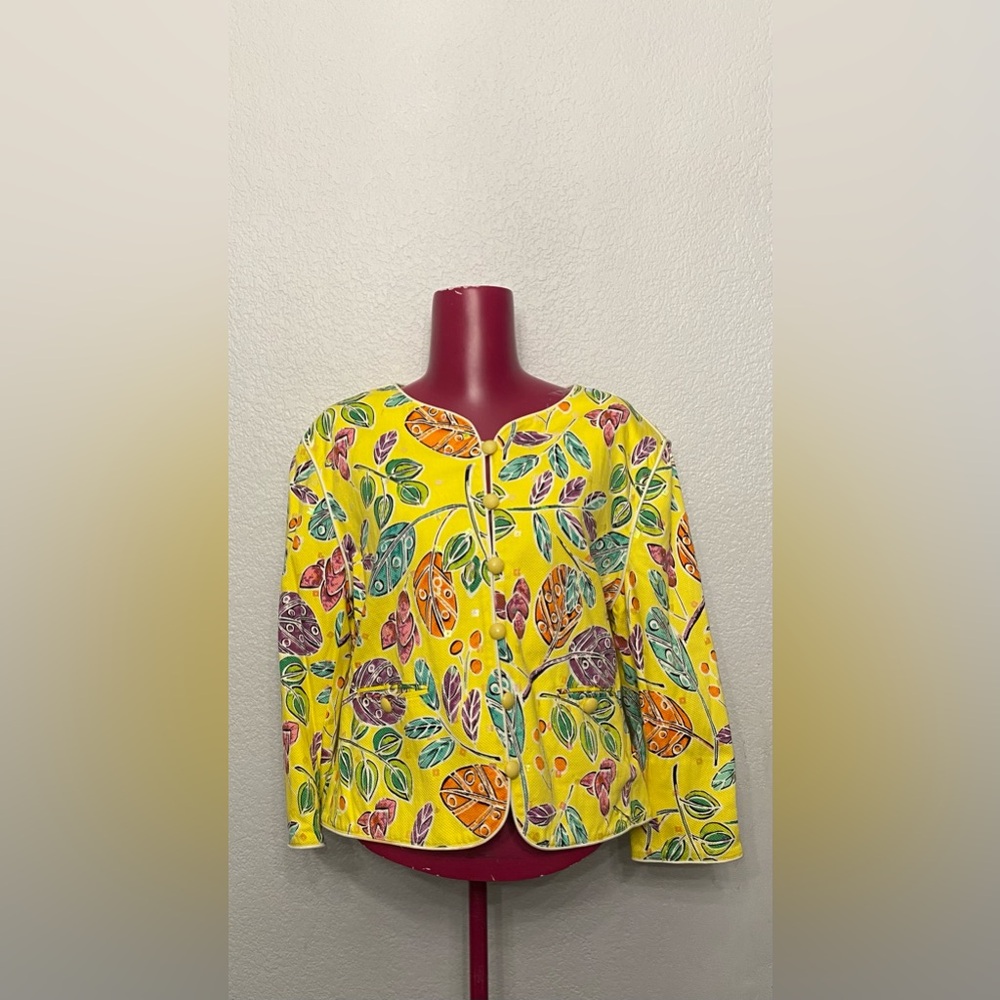 Red Yellow Blazer with Vibrant Patterns